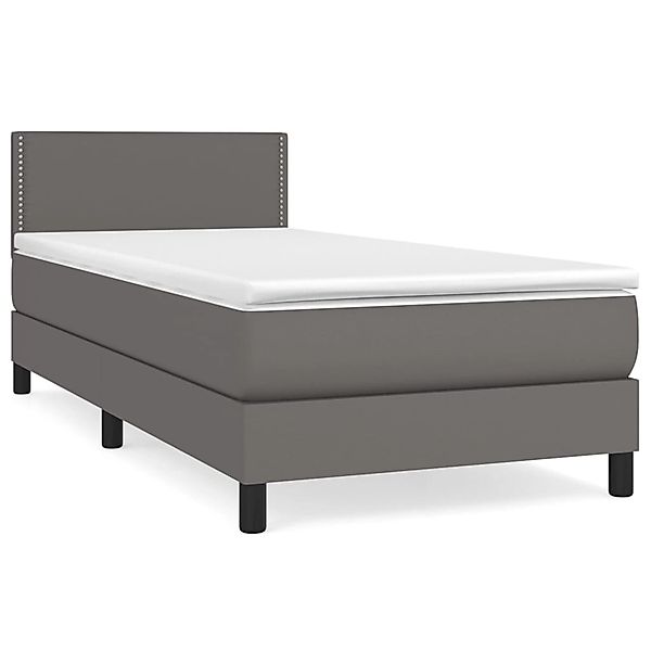 vidaXL Boxspringbett mit Matratze Grau 80x200 cm Kunstleder1368692 günstig online kaufen