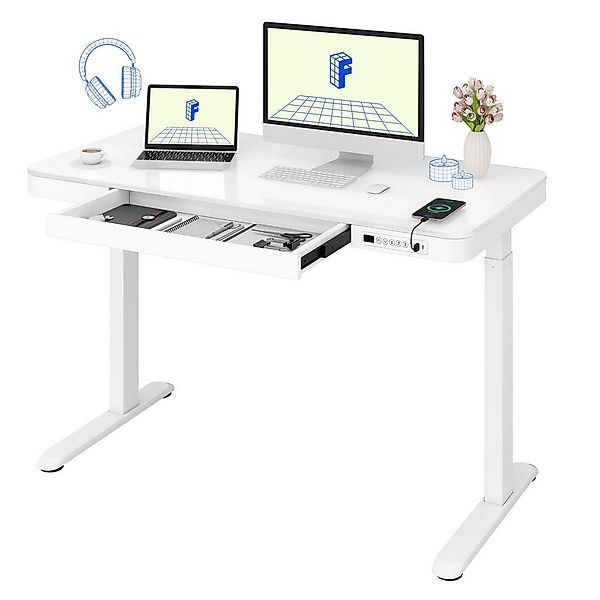 FLEXISPOT Schminktisch Höhenverstellbarer Schreibtisch mit Glasplatte, Schm günstig online kaufen