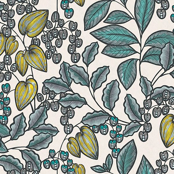 Bricoflor Skandinavische Blumentapete 20er Jahre Pflanzen Vliestapete mit B günstig online kaufen