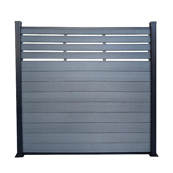Floordirekt WPC Sichtschutzzaun Elba Lamellenzaun mit Pfosten 180 x 180 cm günstig online kaufen