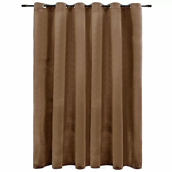 Verdunkelungsvorhang Mit Metallösen Samt Beige 290 X 245 Cm günstig online kaufen