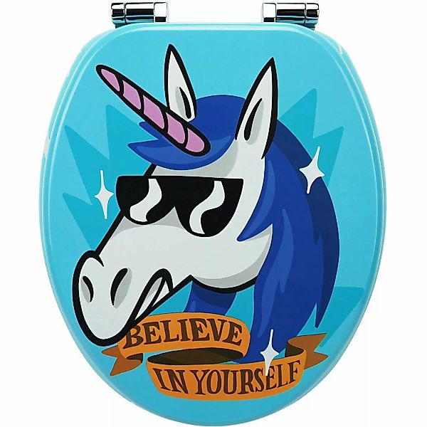 Sanfino WC Sitz Funky Unicorn Toilettendeckel mit Absenkautomatik aus Holz günstig online kaufen