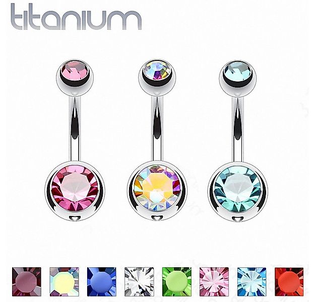 Taffstyle Bauchnabelpiercing mit Kristall Titan G23 Schmuck Banane Stecker günstig online kaufen