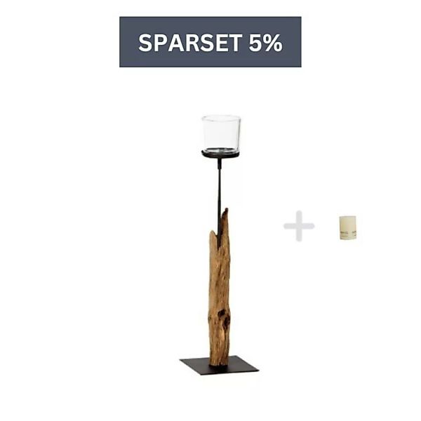 Holz Windlicht Laura Windlicht 115 cm + eine Kerze-Ivory günstig online kaufen