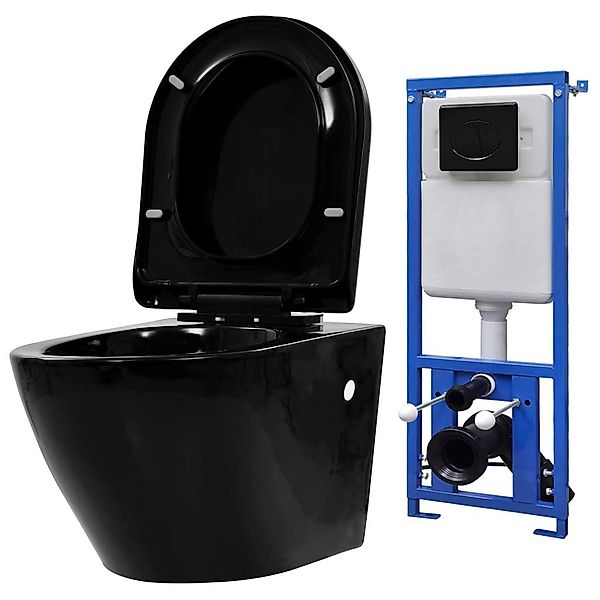 vidaXL Tiefspül-WC Hänge-Toilette mit Unterputzspülkasten Keramik günstig online kaufen