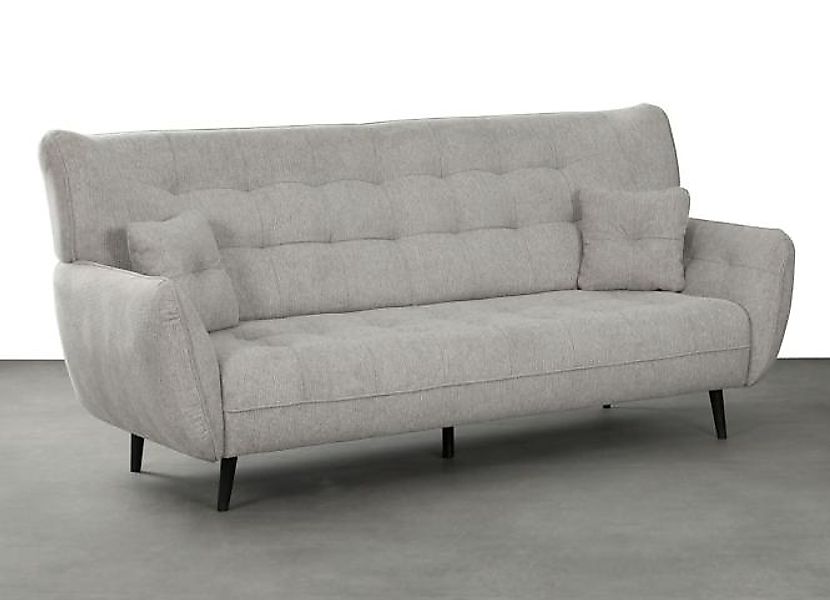 3-Sitzer Sofa inkl.  2 Zierkissen Hellgrau günstig online kaufen
