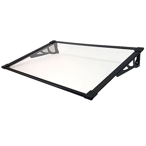 TRUTZHOLM Vordach Alu II 145 x 90 cm Pultvordach Kunststoff Schwarz günstig online kaufen