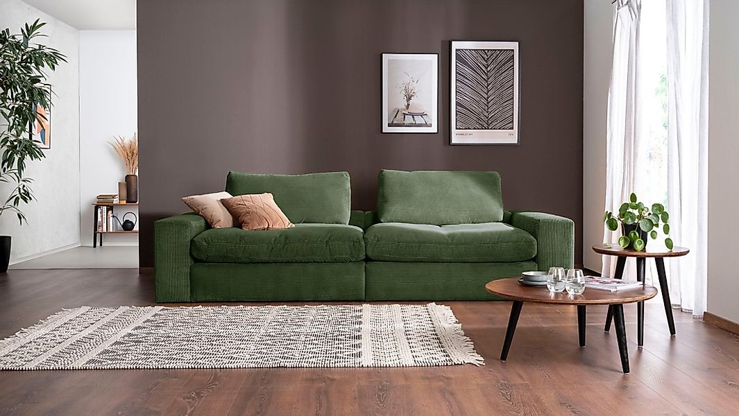 alina Big-Sofa "Sandy", 266 cm breit und 98 cm tief, in modernem Cordstoff günstig online kaufen
