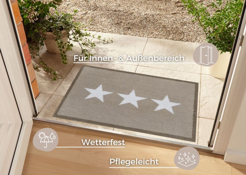 HANSE Home Fußmatte "Sterne, Türmatte" rechteckig 7 mm Höhe Schmutzfangmatt günstig online kaufen