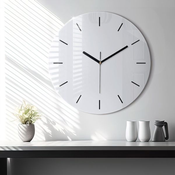 Tulup Wanduhr Wanduhr Glasrunde Uhr Moderne günstig online kaufen