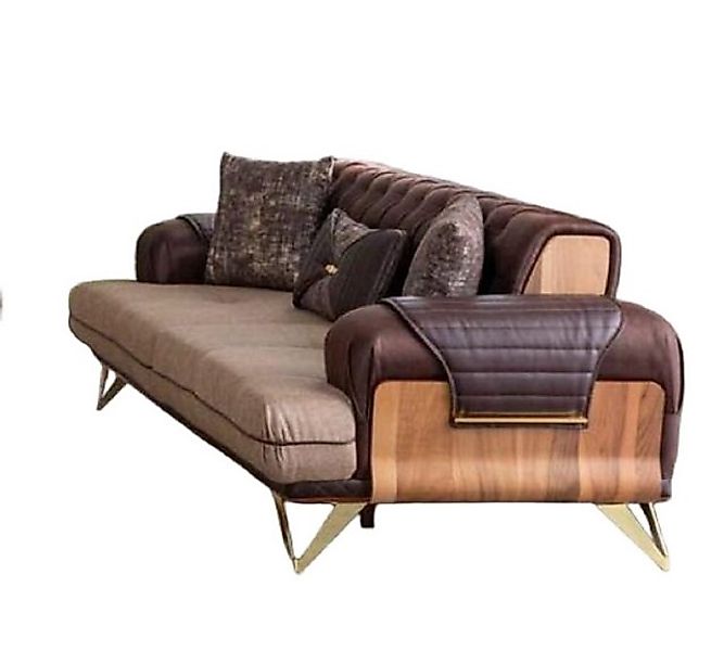 Xlmoebel Chesterfield-Sofa Dreisitzer Braun Chesterfield Sitzmöbel Polsteru günstig online kaufen