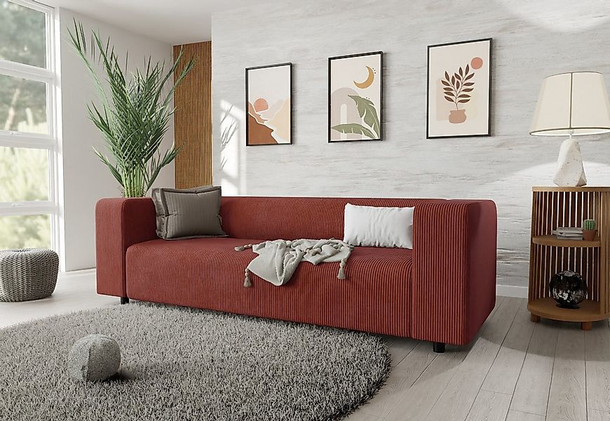 S-Style Möbel 3-Sitzer Sofa Gustav aus Cord-Stoff mit bequemem Sitz, mit We günstig online kaufen