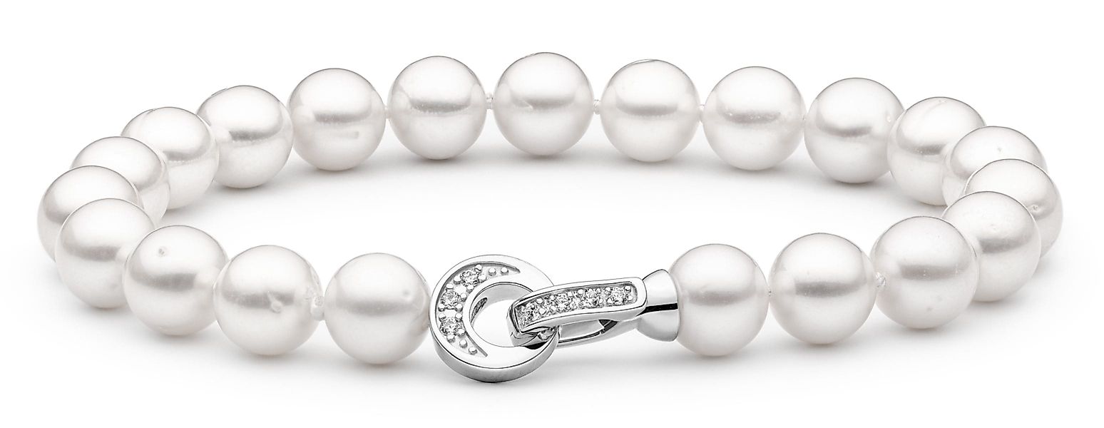 Gaura Pearls Perlenarmband klassisch weiß rund günstig online kaufen