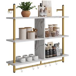 Bestier Wandregal Schweberegale, Küchenregal, Wandmontage, 3 günstig online kaufen