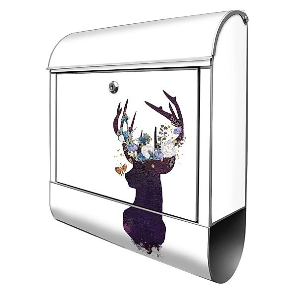 Banjado Design Briefkasten Silber Pulverbeschichtet 39x47x14cm 2 Schlüssel günstig online kaufen