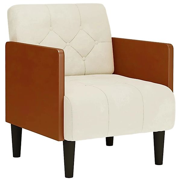 vidaXL Sessel mit Armlehnen Creme 55 cm Samt 4100599 günstig online kaufen