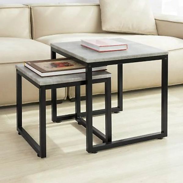 SoBuy® Beistelltisch Couchtisch, 2er Tisch-Set schwarz/grau günstig online kaufen
