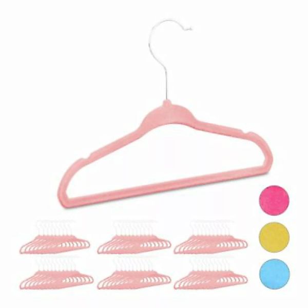 relaxdays 60 x Kleiderbügel Kinder rosa günstig online kaufen
