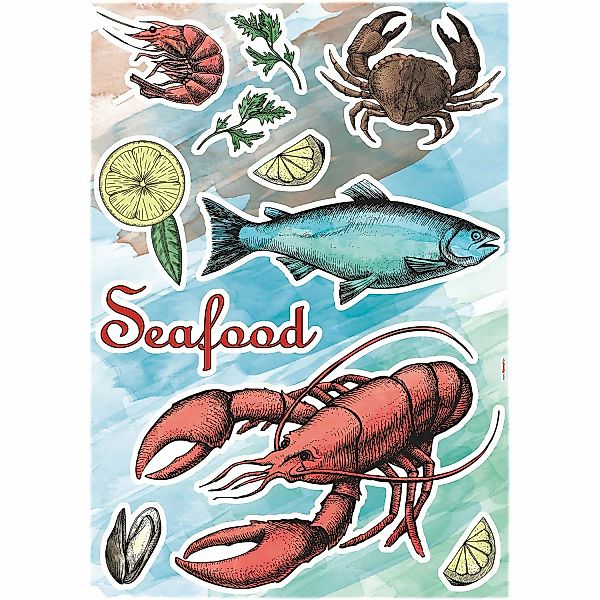 Komar Wandtattoo "Seafood - Größe 50 x 70 cm", selbstklebend, Wandsticker günstig online kaufen