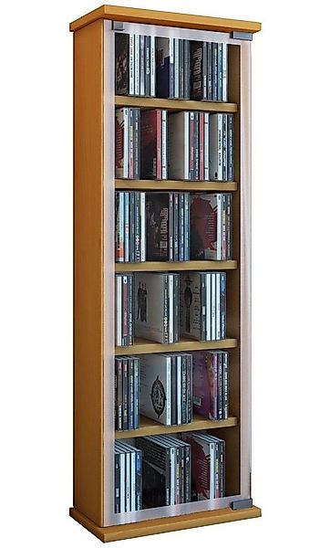 VCM CD-Regal Holz CD DVD Stand Regal Schrank Classic Glastür günstig online kaufen
