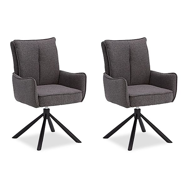 Homestyle4u Polsterstuhl Stoff Anthrazit Drehbar 2er Set 3066 günstig online kaufen
