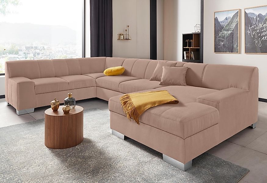 DOMO collection Wohnlandschaft "Bero, elegant und zeitlos, flache Armlehnen günstig online kaufen