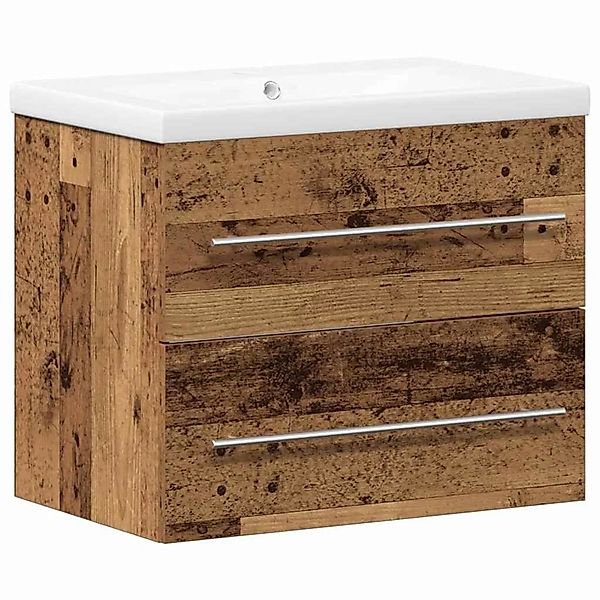 vidaXL Waschbeckenschrank 2-Tlg Altholz Engineered Holz und Keramik 3332542 günstig online kaufen