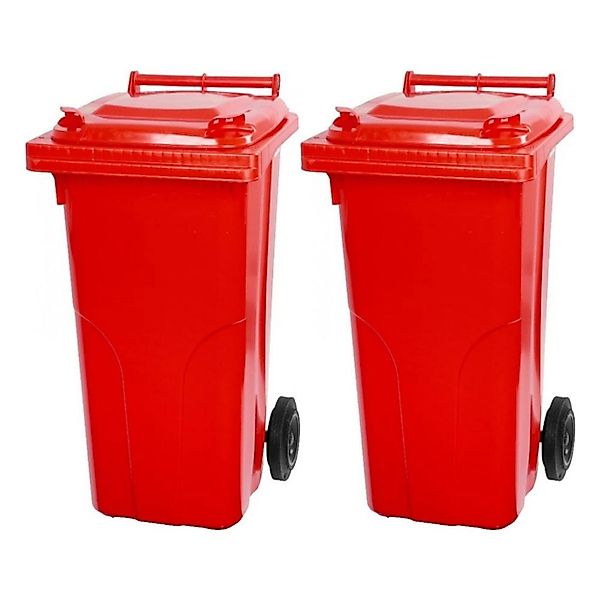 PROREGAL SuperSparSet 2x 2-Rad-Mülltonne Mgb HDPE-Kunststoff 120 Liter Rot günstig online kaufen