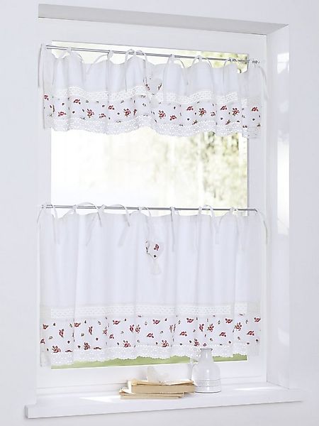 Kutti Scheibengardine Lavie (1 St), Bindebänder, blickdicht, Kurzgardine, B günstig online kaufen