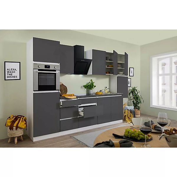 Respekta Küchenblock Premium grau Hochglanz B/H/T: ca. 320x220,5x60 cm günstig online kaufen