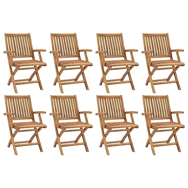 vidaXL Klappbare Gartenstühle 8 Stk Massivholz Teak 3072722 günstig online kaufen
