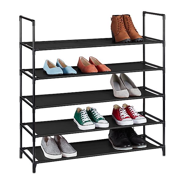 relaxdays Schuhregal Stecksystem XL, Schwarz günstig online kaufen