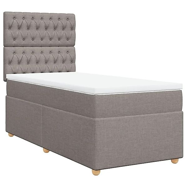 vidaXL Boxspringbett mit Matratze Taupe 100x200 cm Stoff 3293502 günstig online kaufen