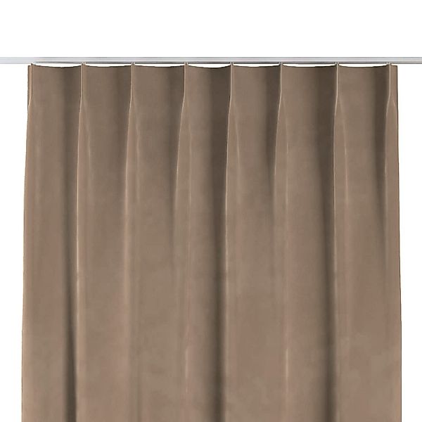 Vorhang mit flämischen 1-er Falten, beige, Velvet (704-35) günstig online kaufen