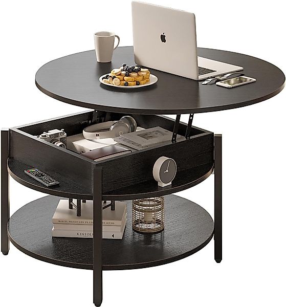 FABATO Couchtisch Höhenverstellbarer Runder Kaffeetisch mit günstig online kaufen