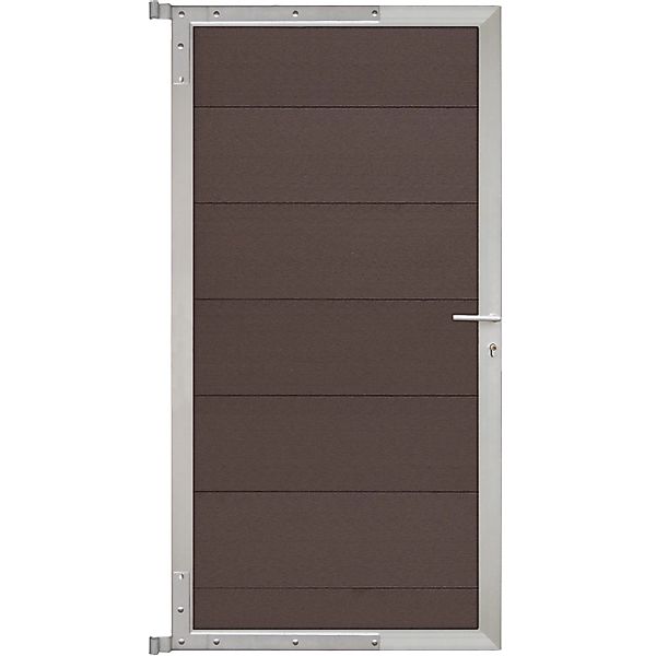 GartenLand Steckzauntor Ameland ca. 90 x 175 cm WPC Schokobraun Aluminium S günstig online kaufen
