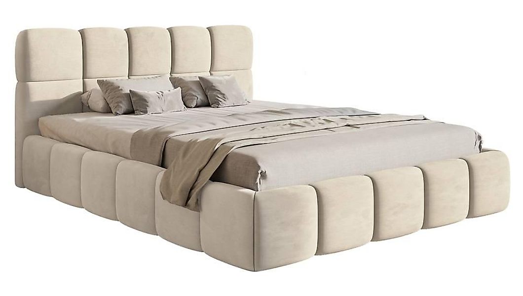 NADUVI Collection | Bettgestell Chloe Samt 140 x 200 mit Bettkasten günstig online kaufen