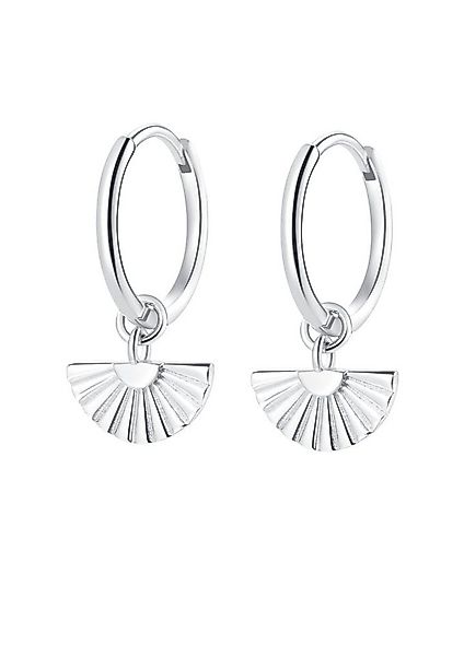 Hey Happiness Klappcreolen Fächer Ohrringe Silber 925 Damen hängend, 18K Ro günstig online kaufen