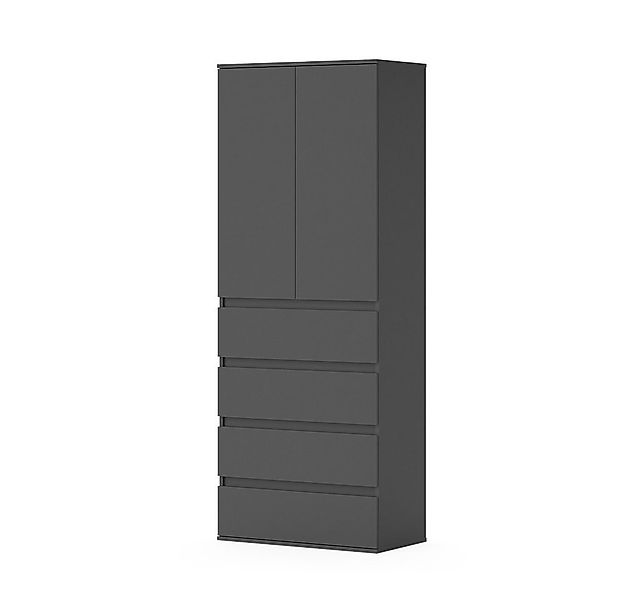 Vicco Kleiderschrank Claus, Anthrazit, 74 x 191.5 cm mit 4 Schubladen günstig online kaufen