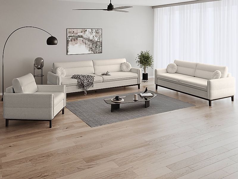 Beautysofa Polstergarnitur in modischer Bouclé-Qualität Belweder günstig online kaufen