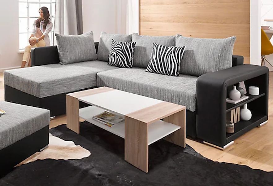 COLLECTION AB Ecksofa »John L-Form«, mit Bettfunktion, wahlweise mit Federk günstig online kaufen