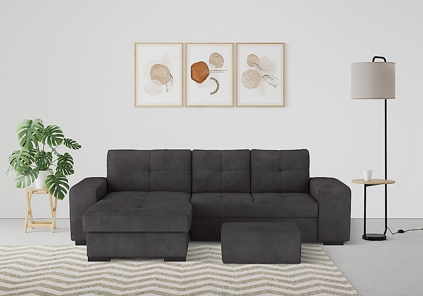 COTTA Ecksofa "Mattina L-Form", mit Hocker, wahlweise mit Bettfunktion & Be günstig online kaufen