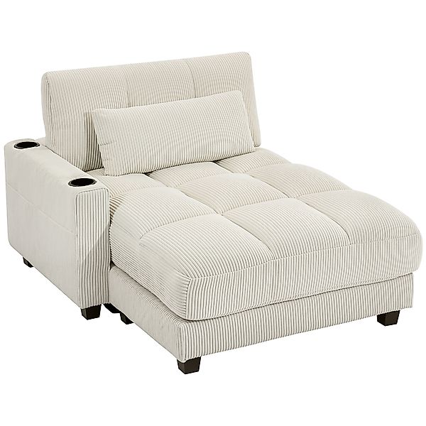 HOMCOM Chaiselongue 2 Sitzer Schlafsofa 114 x 147 cm Sofa mit Bettfunktion, günstig online kaufen