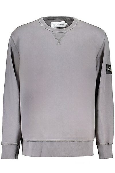 Calvin Klein Jeans Sweatshirt Herren Sweatshirt in Grau aus 95% regeneriert günstig online kaufen