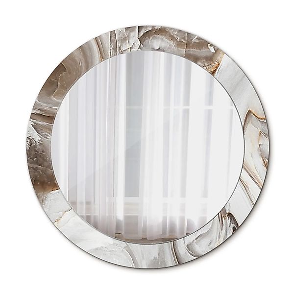 Tulup Spiegel mit Aufdruck Heller Marmor 70x70 cm Runder Spiegel mit Dekora günstig online kaufen