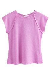 Next Shirttop Gewaschenes T-Shirt mit offenen günstig online kaufen
