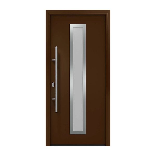 EcoStar Haustür Isopro IP 700S Terrabraun 110 cm x 210 cm DIN L günstig online kaufen