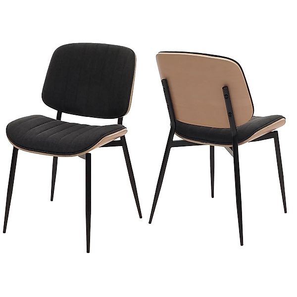 MCW Esszimmerstuhl O44 2er-Set Natur Dunkelgrau günstig online kaufen