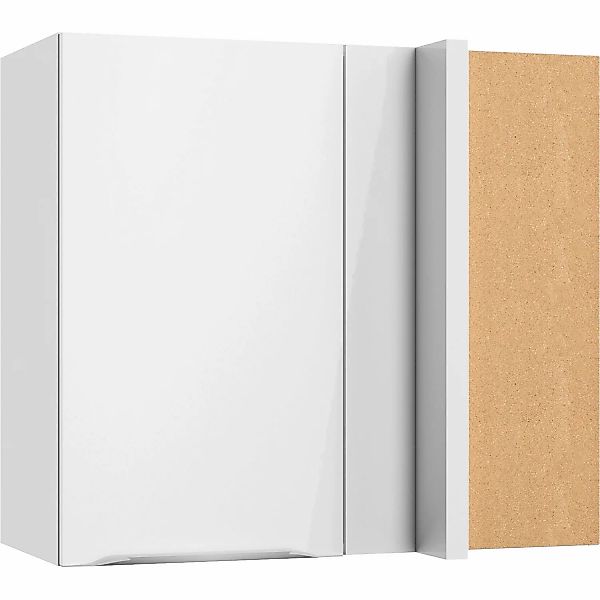 Optifit Eckoberschrank Arvid986 80/45 x 70,4 x 34,9 cm Weiß Glanz Weiß Matt günstig online kaufen