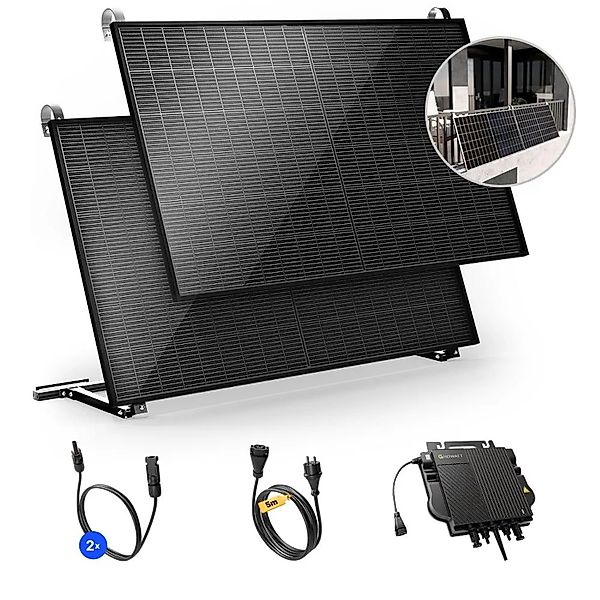 Solakon Balkonkraftwerk 900W Solaranlage mit Balkonhalterung Steckerfertig günstig online kaufen